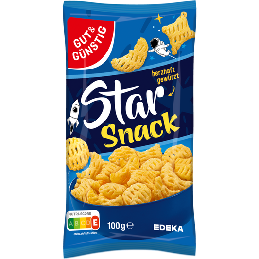 GUT&GÜNSTIG Starsnack Gewürzter Kartoffelsnack Knusprig 100 g