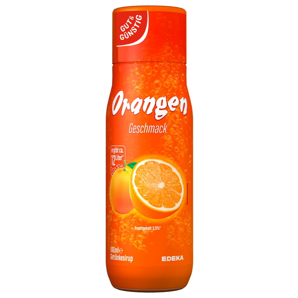 GUT&GÜNSTIG Sirup Orange Orangensirup mit Zucker & Süßungsmitteln 0,5 l