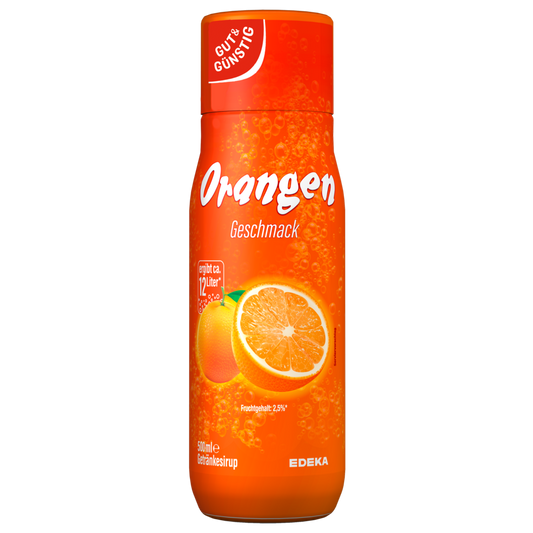 GUT&GÜNSTIG Sirup Orange Orangensirup mit Zucker & Süßungsmitteln 0,5 l