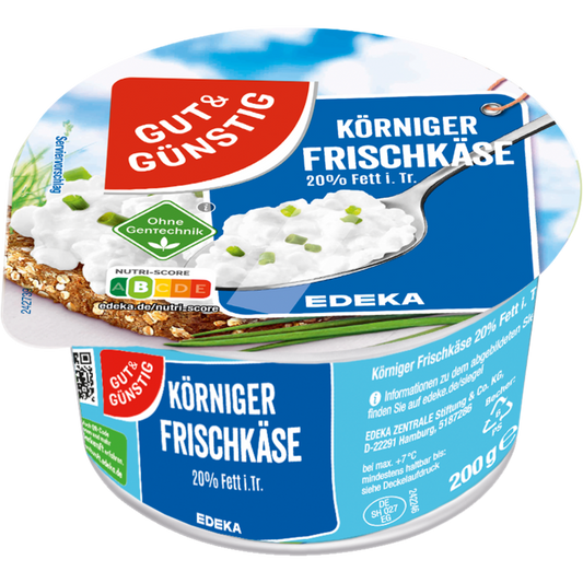 GUT&GÜNSTIG Körniger Frischkäse HS 200 g / Granüllü Yarım Yağlı Krem Peynir 200 g