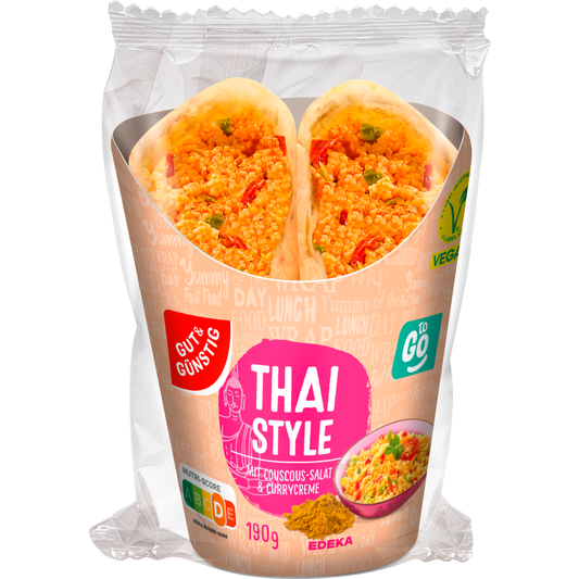 GUT&GÜNSTIG Wrap Thai Couscous mit Paprika, Tomate & Currycreme Verzehrfertig 190 g