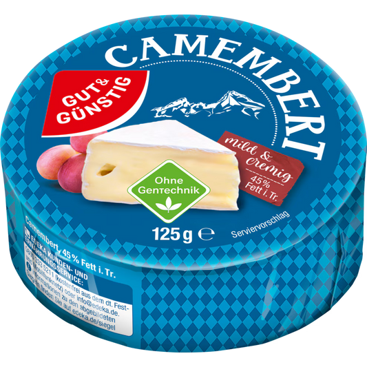 GUT&GÜNSTIG Camembert soft cheese with noble mold 45% fat in dry matter 125 g