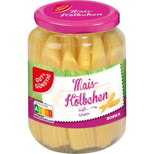 GUT&GÜNSTIG Maiskölbchen 330 g / GUT&GÜNSTIG Tatlı-Ekşi Bebek Mısır Koçanı 330 g
