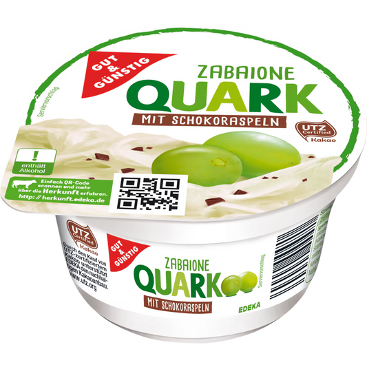 GUT&GÜNSTIG Quarkcreme Zabaione mit Schokoladenstückchen 200 g / Zabaione Çikolata Parçalı Quark Kreması 200 g