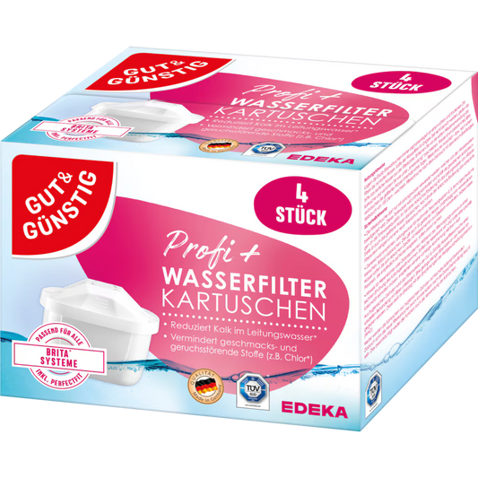 GUT&GÜNSTIG Wasserfilterkartusche TGC PROFI Kalk & Chlor Filter 4 Stück