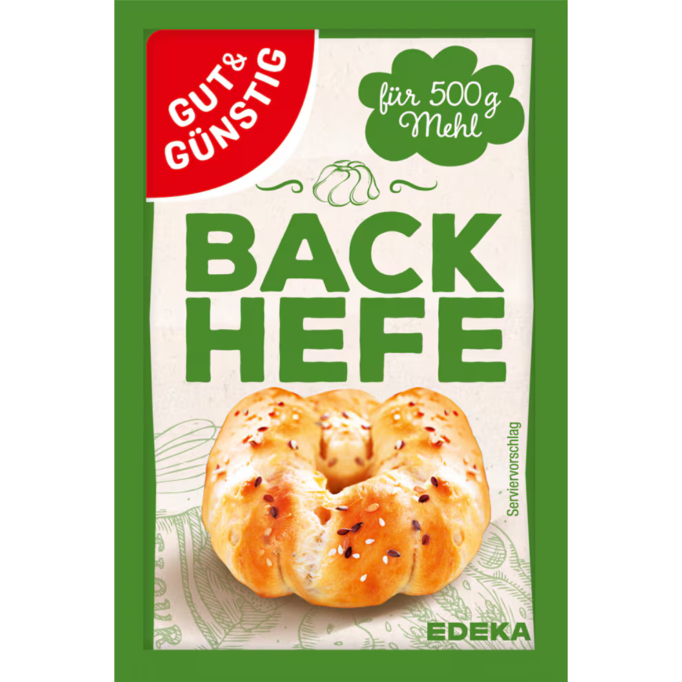 GUT&GÜNSTIG Trockenbackhefe Backzutat für Brot & Gebäck 6 Beutel