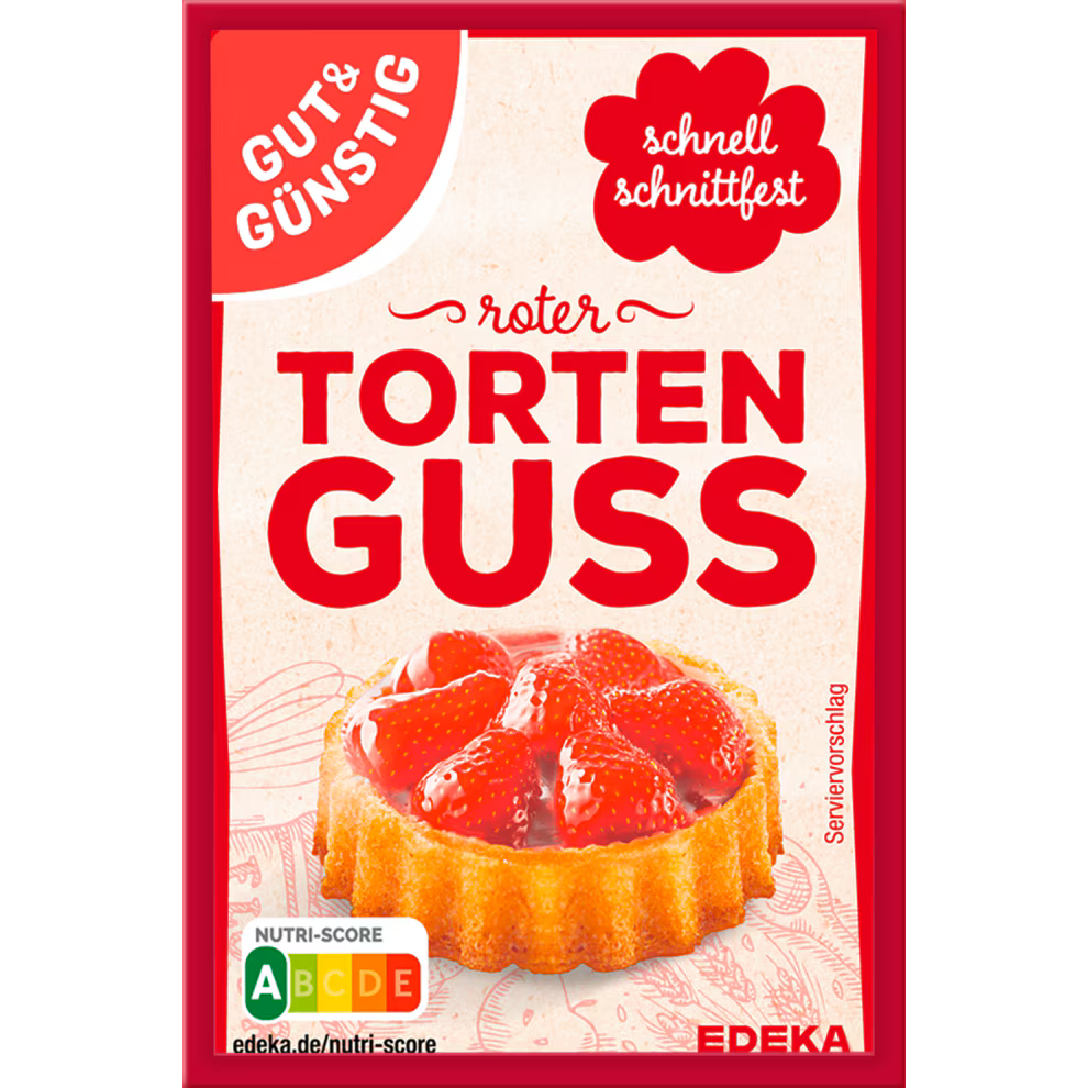 GUT&GÜNSTIG Tortenguss rot für 6x250 ml / GUT&GÜNSTIG Kırmızı Pasta Sosu 6x250 ml