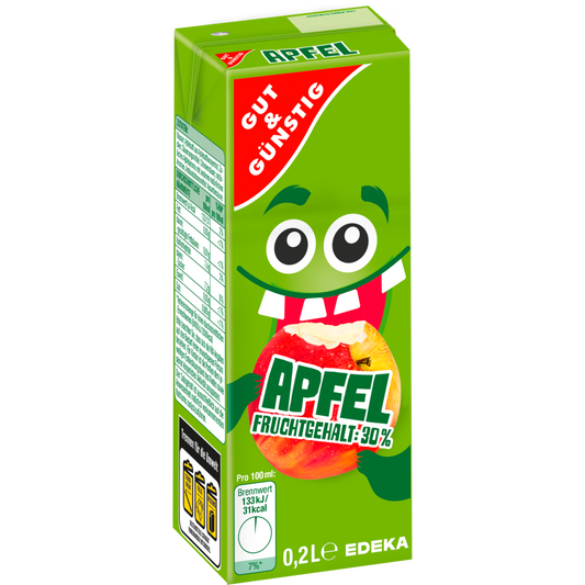 GUT&GÜNSTIG Elmalı Meyve Suyu İçeceği %30 Meyve Oranı Çocuk İçeceği 0,2 l