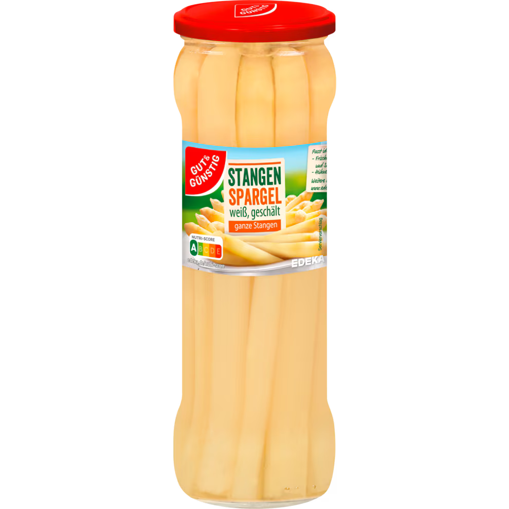 GUT&GÜNSTIG Stangenspargel Weiß Geschält Weißer Spargel aus der Dose 330 g