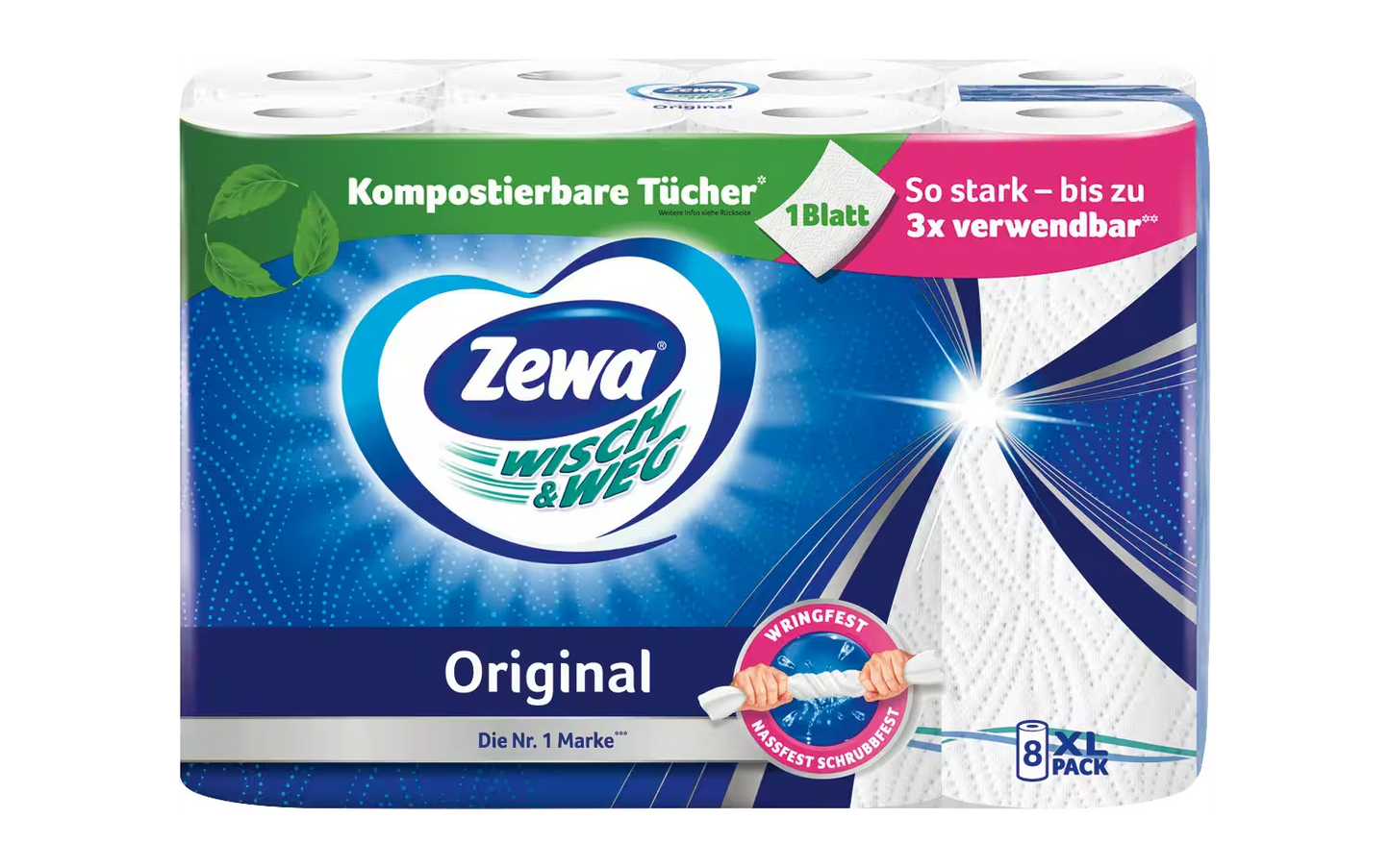 Zewa Wisch&Weg Original 8x45 Blatt - Orijinal Mutfak Kagit Havlusu 8x45 Yaprak