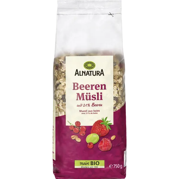 Alnatura Bio Beeren-Muesli 750 g - Organik Meyveli Yulaf Muesli 750 g