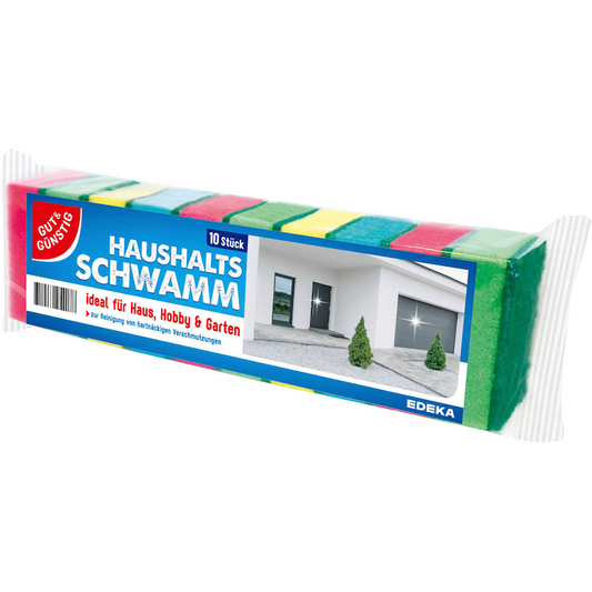 GUT&GÜNSTIG Haushaltsschwamm Color 10 ST – Renkli Mutfak Süngeri 10 Adet