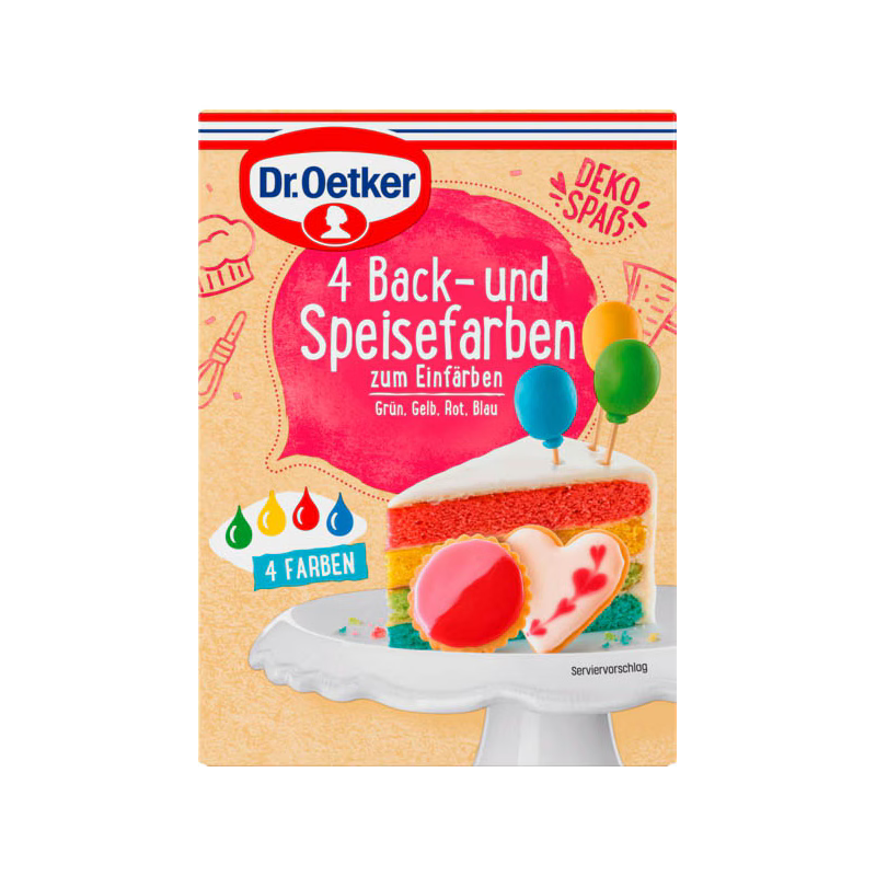 Dr. Oetker Back- und Speisefarben 4 St. 80 g - Gida Boyasi 4 Renk 80 g