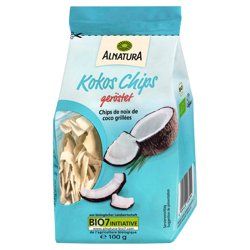 Alnatura Bio Kokos-Chips geroestet 100 g - Organik Kavrulmus Hindistan Cevizi Cipsi 100 g