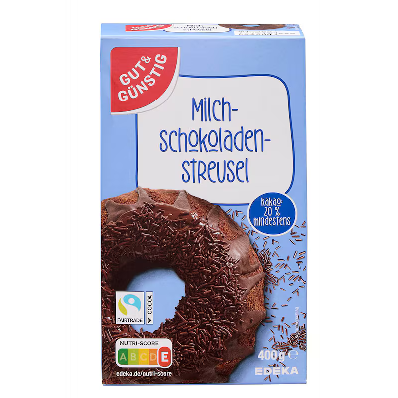 GUT&GÜNSTIG Milchschokoladenstreusel 400 g / Sütlü Çikolata Sprinkles 400 g