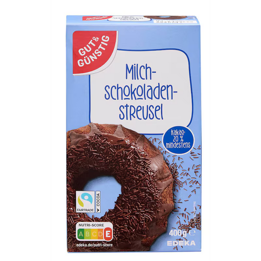 GUT&GÜNSTIG Milchschokoladenstreusel 400 g / Sütlü Çikolata Sprinkles 400 g