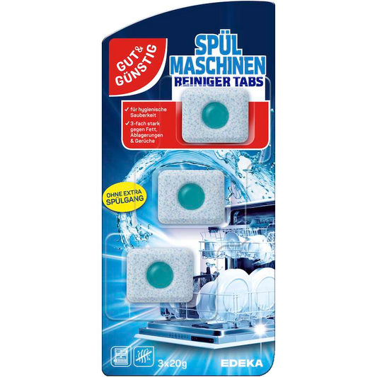 GUT&GUENSTIG Spuelmaschinenreiniger Tabs 3x20 g - Bulasik Makinesi Temizleyici Tablet 3x20 g