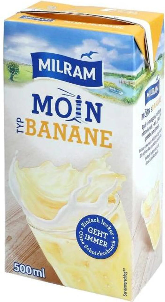 Milram Banana Drink 0,1% 500 ml / Milram Muz Aromali Sut Icecegi %0,1 500 ml