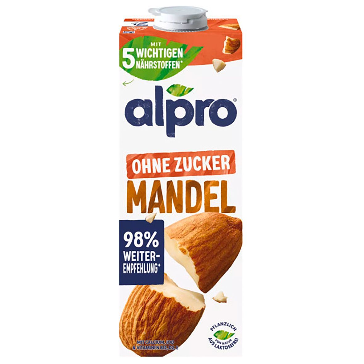 Alpro H! Mandel Drink ungesuesst 1 L - Tatlandirici Eklenmemis Badem Icecegi 1 L