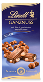 Lindt Ganznuss Alpenvollmilch-Schokolade mit ganzen Haselnüssen 100 g