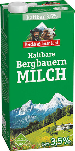 Berchtesgadener Land Bergbauern-Milch 3,5% 1 L - Tam Yag Sut 3,5% 1 L