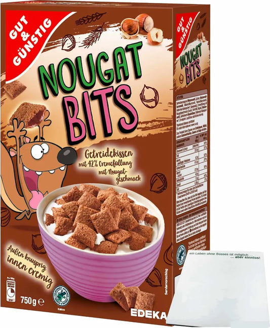 GUT&GÜNSTIG Nougat Bits 750 g / Nougat Bits Tahıl Yastıkları 750 g