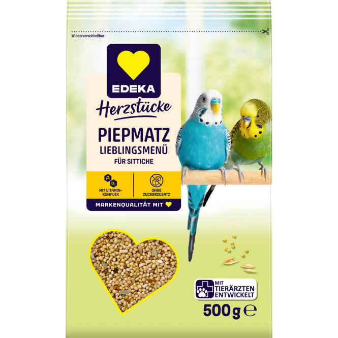 EDEKA Herzstücke Piepmatz Lieblingsmenü 500 g / EDEKA Herzstücke Piepmatz Lieblingsmenü 500 g (Evcil hayvan ürünü)
