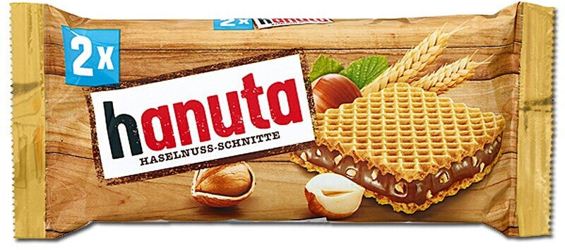 Hanuta Haselnuss-Schnitten Waffel mit Haselnusscreme 2er Pack 44 g
