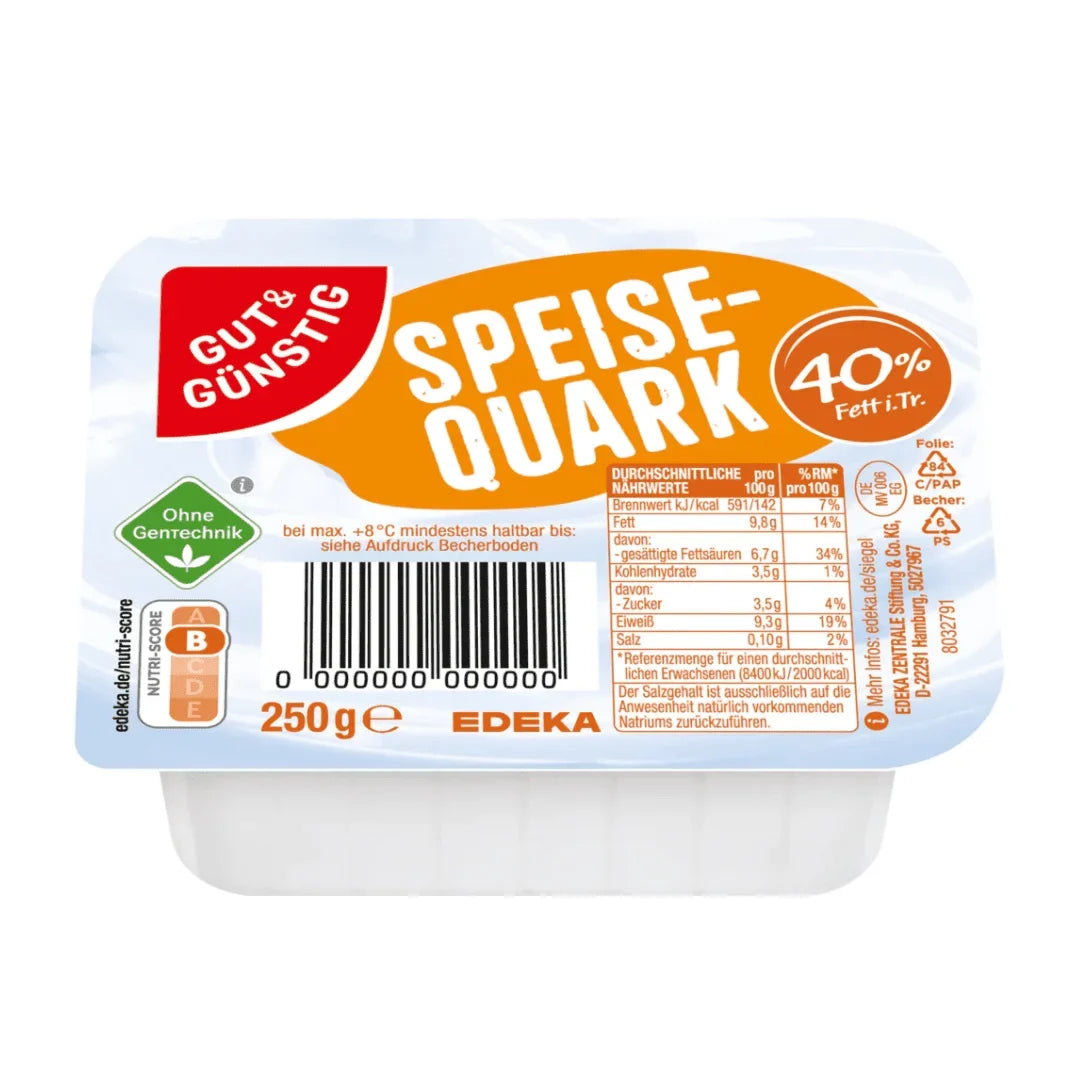 GUT&GÜNSTIG Speisequark 40% Fett i.Tr. Cremiger Vollfettquark 250 g
