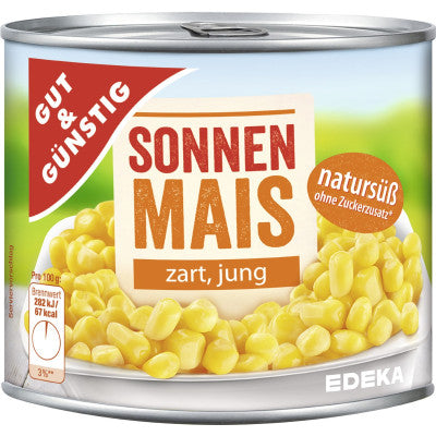 GUT&GÜNSTIG Sonnenmais Zarter Junger Gemüsemais Vakuumverpackt 330 g