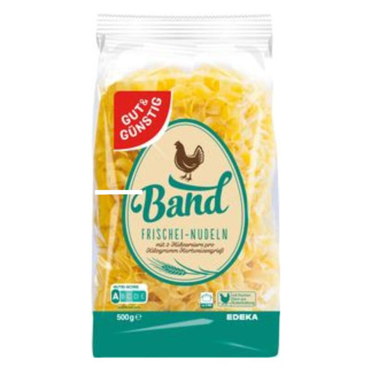 GUT&GÜNSTIG Frischei-Nudeln Band 500 g / Taze Yumurtalı Şerit Makarna 500 g