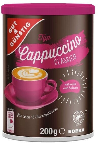 GUT&GÜNSTIG Cappuccino Classico Instant Getränkepulver 200 g / GUT&GÜNSTIG Cappuccino Classico Kapuçino Tozu 200 g