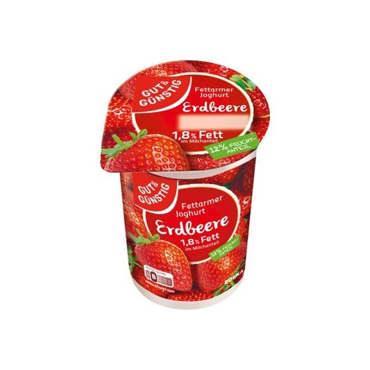 GUT&GÜNSTIG Fruchtjoghurt Erdbeere 1,8% 250 g / Çilekli Meyveli Yoğurt %1,8 250 g
