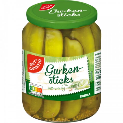 GUT&GÜNSTIG Gurkensticks 670 g / GUT&GÜNSTIG Salatalık Turşusu Çubukları 670 g