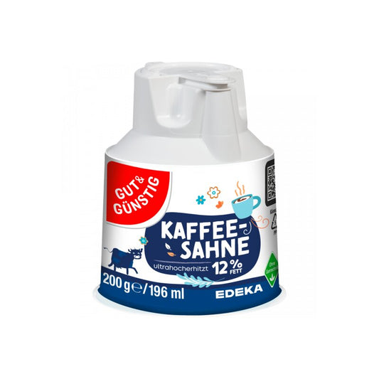 GUT&GÜNSTIG Kaffeesahne Kännchen 12% 200 g / Kahve Kreması Porsiyon Kâse %12 200 g
