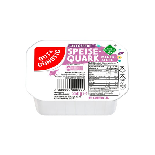 GUT&GÜNSTIG Magerquark laktosefrei 250 g / Laktozsuz Yağsız Quark %0 Yağ 250 g