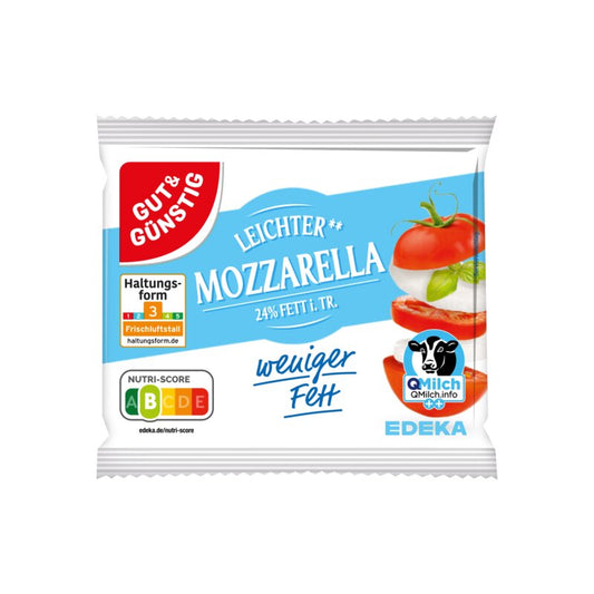 GUT&GÜNSTIG Mozzarella Kugel light 27% 220 g / Mozzarella Top Light 27% 220 g