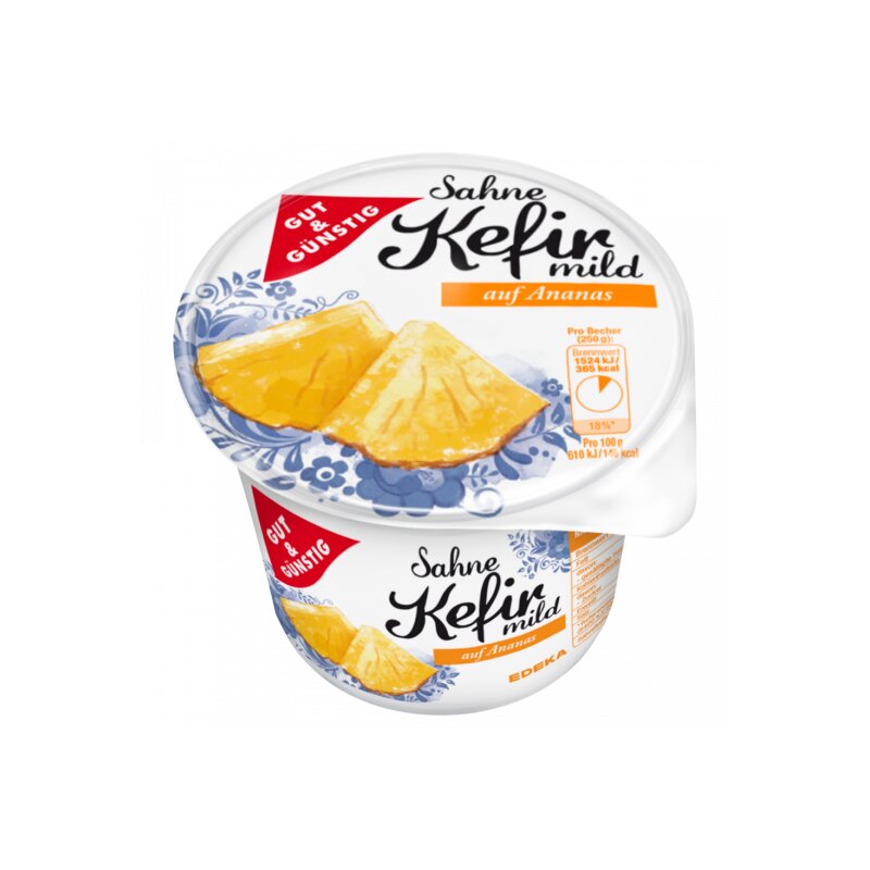GUT&GÜNSTIG Sahnekefir Ananas 250 g / GUT&GÜNSTIG Ananaslı Kremalı Kefir 250 g