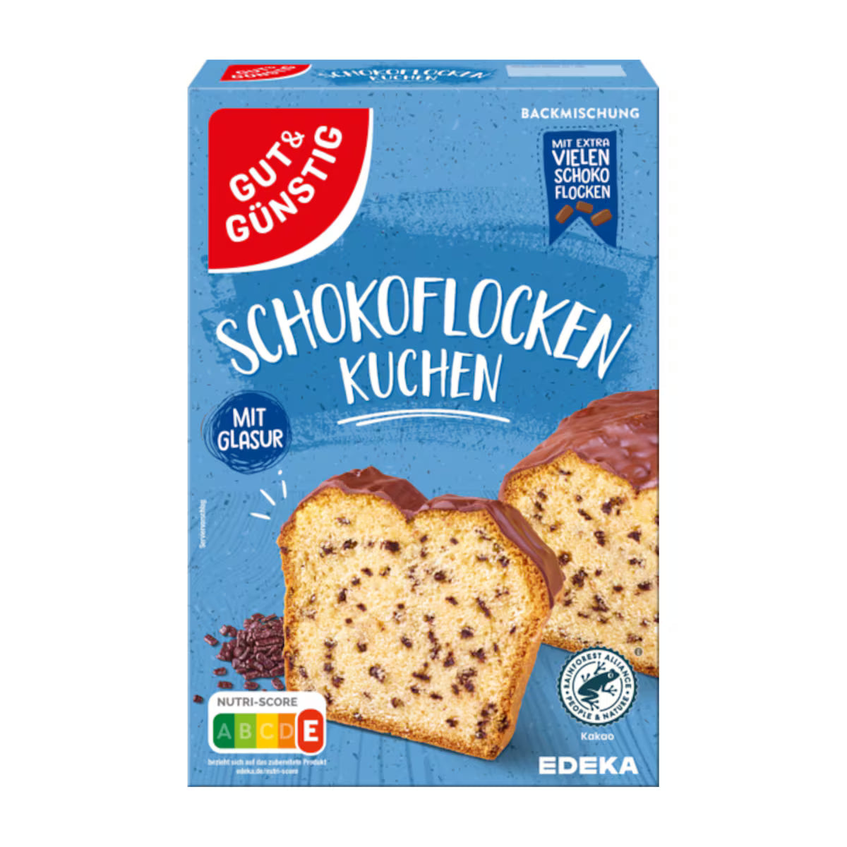 GUT&GÜNSTIG Schokoflockenkuchen Backmischung Rührkuchen Schokoladenflocken 480 g
