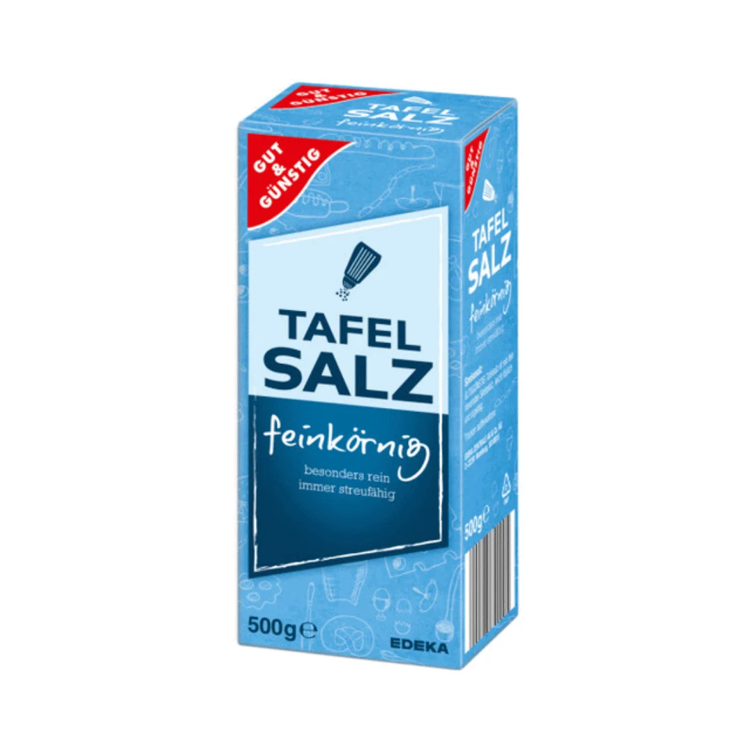 GUT&GÜNSTIG Tafelsalz Feines Speisesalz zum Kochen & Würzen 500 g