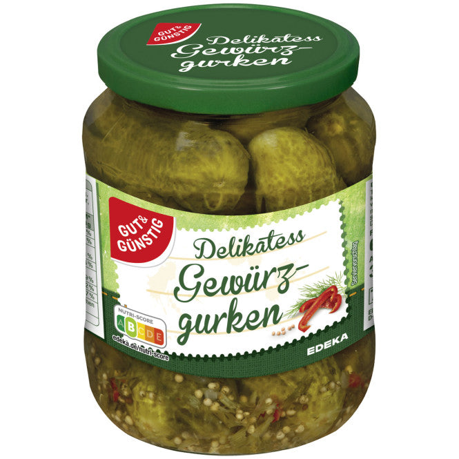 GUT&GÜNSTIG Delikatess Gewürzgurken 670 g / GUT&GÜNSTIG Delikatess Baharatlı Salatalık Turşusu 670 g