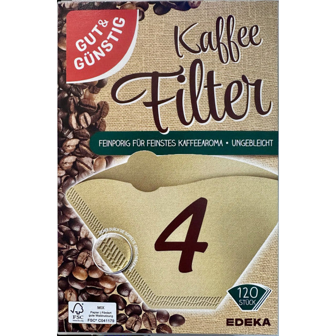 GUT&GÜNSTIG Kaffeefilter FSC braun Größe 4 120 ST – FSC Kahve Filtresi No.4 120 Adet