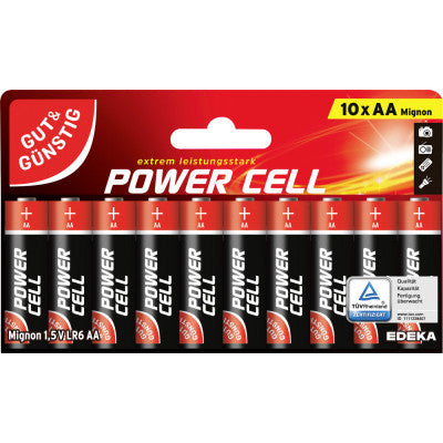 GUT&GÜNSTIG Power C.Alkaline Mignon AA 1,5V LR6 10 ST – Pil 10 Adet