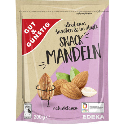 GUT&GÜNSTIG Snack Mandeln Naturbelassen Ungeröstet Natur-Snack 200 g