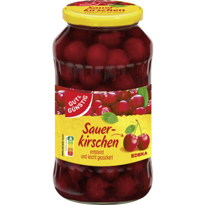 GUT&GÜNSTIG Sauerkirschen leicht gezuckert 680 g / GUT&GÜNSTIG Hafif Şekerli Vişne Konservesi 680 g