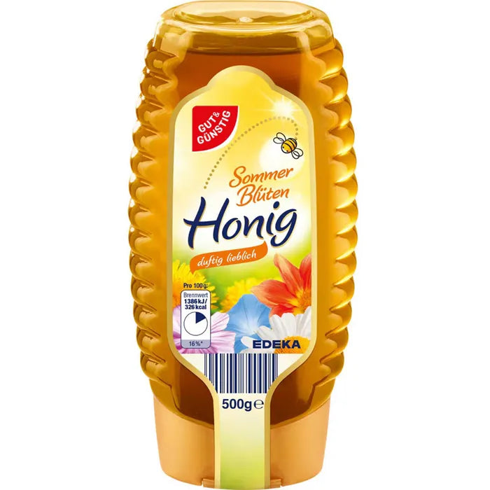 GUT&GÜNSTIG Sommerblütenhonig Spender Natürlicher Blütenhonig Dosierbar 500 g