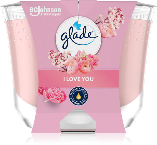 Glade Duftkerze "I Love You" 129g – Kokulu Mum Tätlı Nektar & Bulgar Gülü