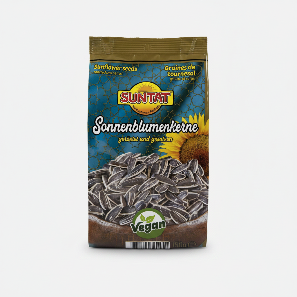 SUNTAT schwarze Sonnenblumenkerne geröstet gesalzen 150g