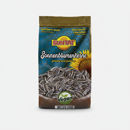 SUNTAT schwarze Sonnenblumenkerne geröstet gesalzen 150g