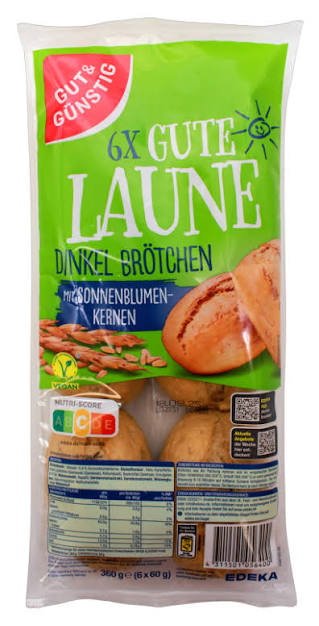 GUT&GÜNSTIG Gute Laune Dinkelbötchen 360 g / GUT&GÜNSTIG Gute Laune Dinkel Ekmeği 360 g